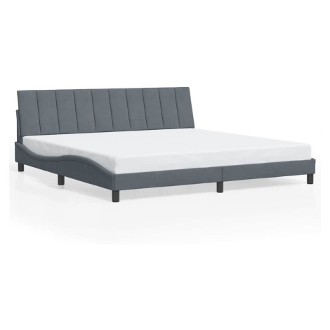 vidaXL Rám postele bez matrace Hanko tmavě šedý 200 x 200 cm samet