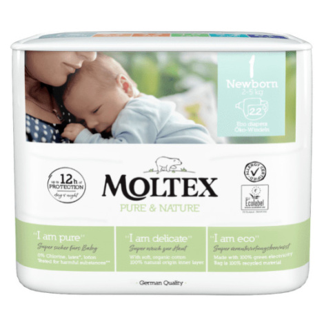 Moltex Pure&Nature 1 Newborn plenkové kalhotky 2-5kg 22ks