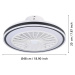 EGLO Stropní ventilátor Almeria LED CCT, bílá/černá