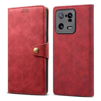 Lenuo Leather flipové pouzdro pro Xiaomi 13 Pro, červená