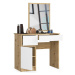 Ak furniture Kosmetický stolek se zrcadlem P-2/SL dub artisan/bílý levý