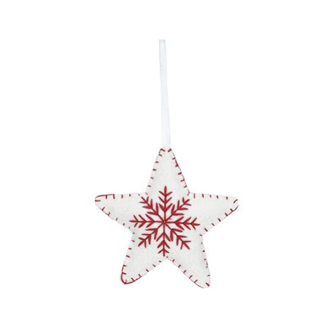 H&L Závěsná vánoční dekorace Hvězda, 10 cm, bílá