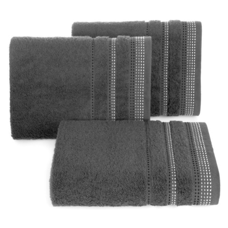 Bavlněný froté ručník s proužky SILVIA 50x90 cm, tmavě šedá, 500 gr Mybesthome Varianta: ručník 