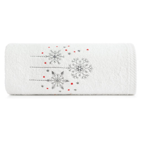 Bavlněný vánoční ručník bílý s vločkami Šírka: 50 cm | Dĺžka: 90 cm