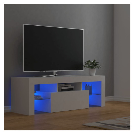 vidaXL TV skříňka s LED osvětlením bílá 120 x 35 x 40 cm