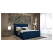 SFAB Kontinentální čalouněná postel VERONA (180x200 cm) Látka Velutto: Velutto 25 - Námořnická m
