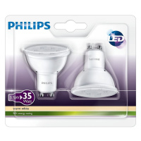 Philips LED žárovka GU10 5W 35W teplá bílá 2700K , reflektor 36°, 2ks v blistru