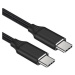 PREMIUMCORD Kabel USB-C M/M, 100W 20V/5A 480Mbps bavlněný oplet, 1, 5m