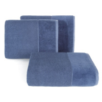 Bavlněný froté ručník s velurovou bordurou LINDA 50x90 cm, modrá, 550 gr Mybesthome