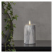 Šedo-bílá betonová LED svíčka Star Trading Flamme Marble, výška 15 cm