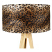 Moderní stojací lampa ze dřeva, leopardí stínidlo 50 cm - stativ Classic