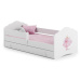ArtAdrk Dětská postel CASIMO | se zásuvkou a zábranou Provedení: Dívka s jednorožcem