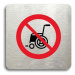 Accept Piktogram "zákaz vjezdu s invalidním vozíkem" (80 × 80 mm) (stříbrná tabulka - barevný ti