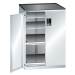 LISTA Zásuvková skříň s otočnými dveřmi, výška 1020 mm, 4 police, nosnost 75 kg, světle šedá