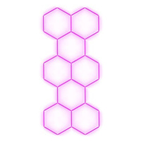 Escape6 Kompletní LED hexagonové svítidlo růžové, rozměr 8 elementů 166 × 386 cm