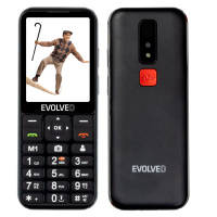 EVOLVEO EasyPhone LT, mobilní telefon pro seniory s nabíjecím stojánkem (černý)