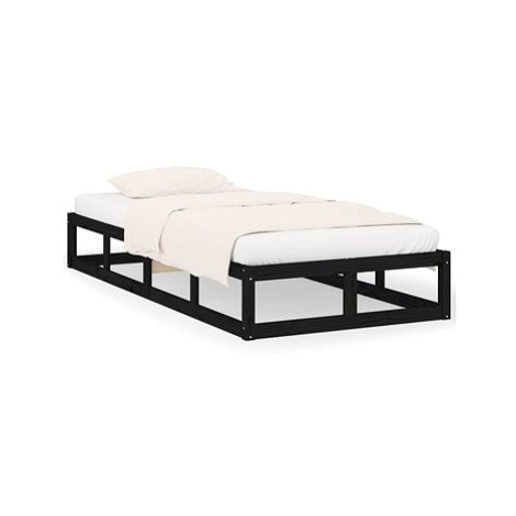 Rám postele černý 90 × 200 cm masivní dřevo, 820785 SHUMEE