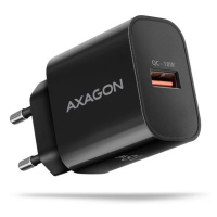 AXAGON ACU-QC18, Nabíječka do sítě 18W, 1x port USB-A, QC3.0/AFC/Apple, černá