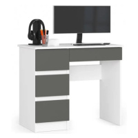 Počítačový stůl A-7 levá - bílá/grafit