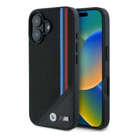 Bmw BMHMP16S23PUTRK iPhone 16 6,1 černý/černý pevný obal M Mesh Tricolor