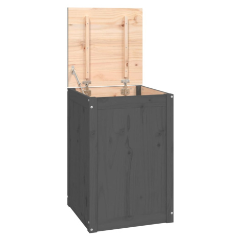 vidaXL Box na prádlo šedý 44 x 44 x 66 cm masivní borové dřevo