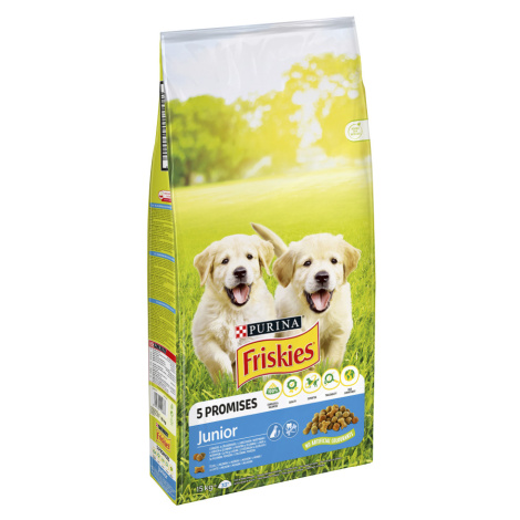 Friskies Junior granule pro psy - s kuřecím, zeleninou a mlékem 15 kg