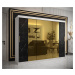 Šatní skříň Abi Golden T2 Barva korpusu: Bílá, Rozměry: 250 cm, Dveře: Černý Marmur + zlaté zrca