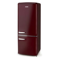 Retro lednice s mrazákem dole - bordó - DOMO DO91707R