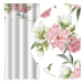 Elegantní bílý závěs s potiskem růžových pivoněk Šířka: 160 cm | Délka: 270 cm