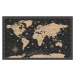 Mapa World Map Vintage Black Golden Detailed - Vector, dikobraziy, 40 × 26.7 cm