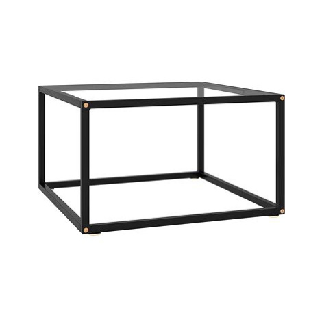 Čajový stolek černý s tvrzeným sklem 60 × 60 × 35 cm SHUMEE
