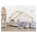 Benlemi Dětská postel domeček LUCKY s bočnicí Zvolte barvu: Světle šedá, Rozměr: 90 x 200 cm