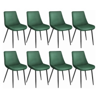 tectake 404932 sada 8 židlí monroe v sametovém vzhledu - tmavě zelená - tmavě zelená