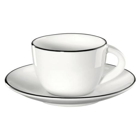 Hrníček s proužkem na espresso s podšálkem 0,07 l A TABLE LIGNE NOIR ASA Selection - bílý