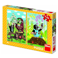 Dino Krtek na mýtině puzzle 2 x 48 dílků