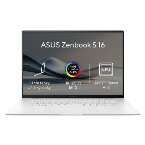 ASUS Zenbook S 16 OLED - Ryzen AI 9 HX 370/32GB/2TB SSD/16"/3K/OLED/Touch/2y PUR/Win 11 Pro/Bílá