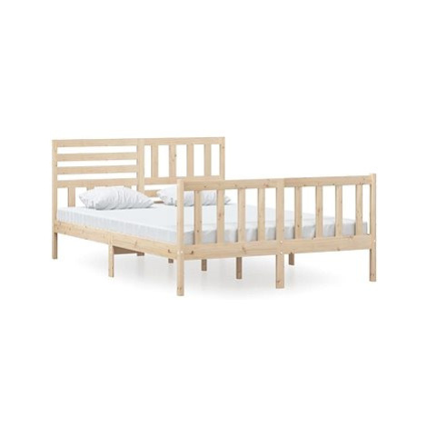 Rám postele masivní dřevo 140 × 200 cm, 3101153 SHUMEE