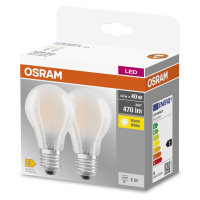 OSRAM LED žárovka E27 4W 827 Classic A GLFR matná 2 ks