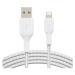 Belkin BOOST Charge Braided Lightning/USB-A odolný kabel, 15cm, bílý