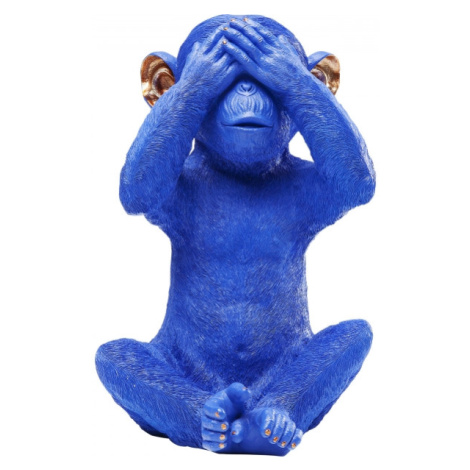 KARE Design Pokladnička Monkey Mizaru 35cm - modrá