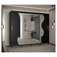 Šatní skříň Abi Calipso Mad Barva korpusu: Černá, Rozměry: 250 cm, Dveře: Černá + zrcadlo