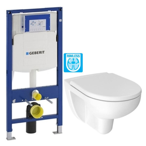 GEBERIT Duofix bez tlačítka + WC JIKA LYRA PLUS RIMLESS + SEDÁTKO DURAPLAST 111.300.00.5 LY1