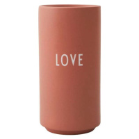 Růžová porcelánová váza Design Letters Love, výška 11 cm