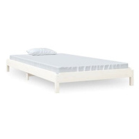 Stohovatelná postel bílá 100 × 200 cm masivní borovice, 820388