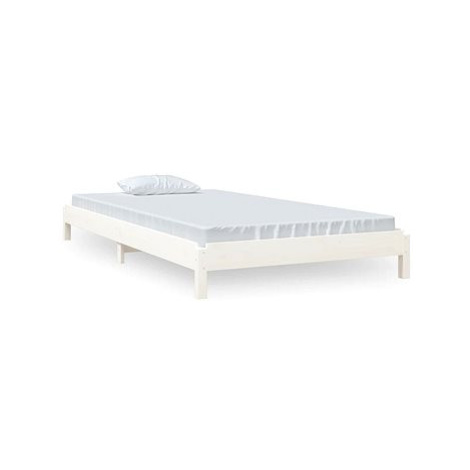 Stohovatelná postel bílá 100 × 200 cm masivní borovice, 820388 SHUMEE