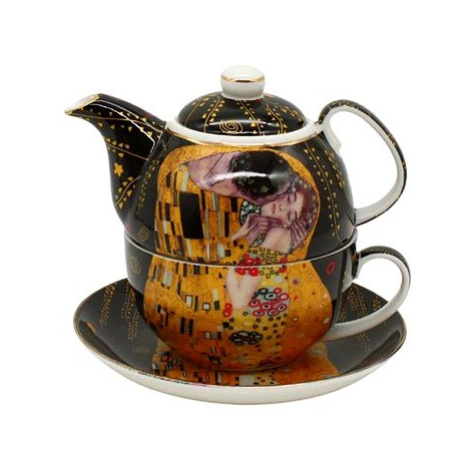 Home Elements Souprava na čaj 3 ks, Klimt, Polibek, tmavý odstín