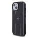 Mercedes hard obal na iPhone 15 6.1" Black DL Crossed Lines Pattern Leather MagSafe