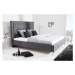 Estila Luxusní chesterfield manželská postel Caledonia s tmavě šedým sametovým potahem 180x200cm