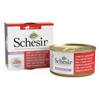 Schesir Natural s rýží 6 x 85 g - tuňák a hovězí s rýží