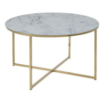 Konferenční stolek Stenet (kruh, bílá, zlatá)
